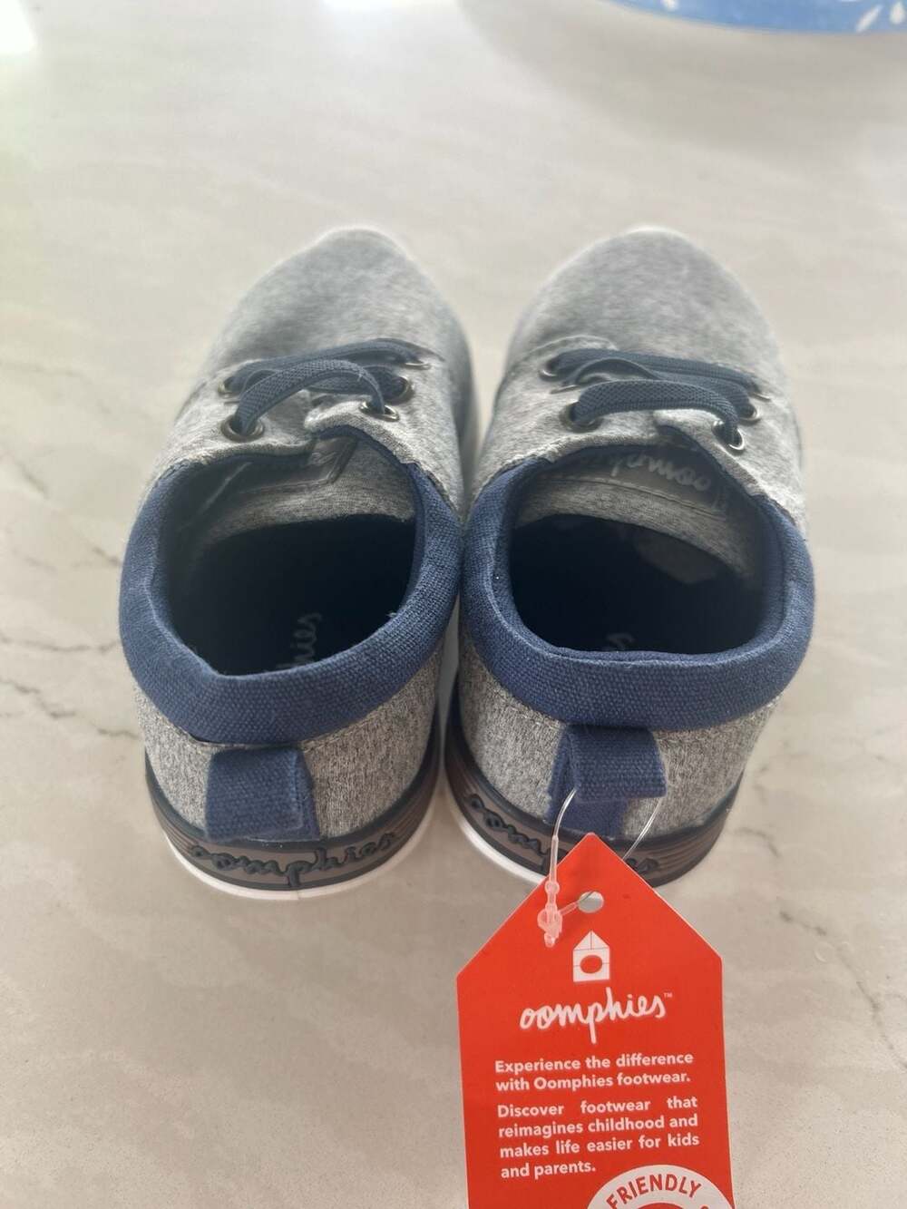 Oomphies Toddler Boys Sunny Grey Jersey Sneakers Size 8 - Picture 4 of 6